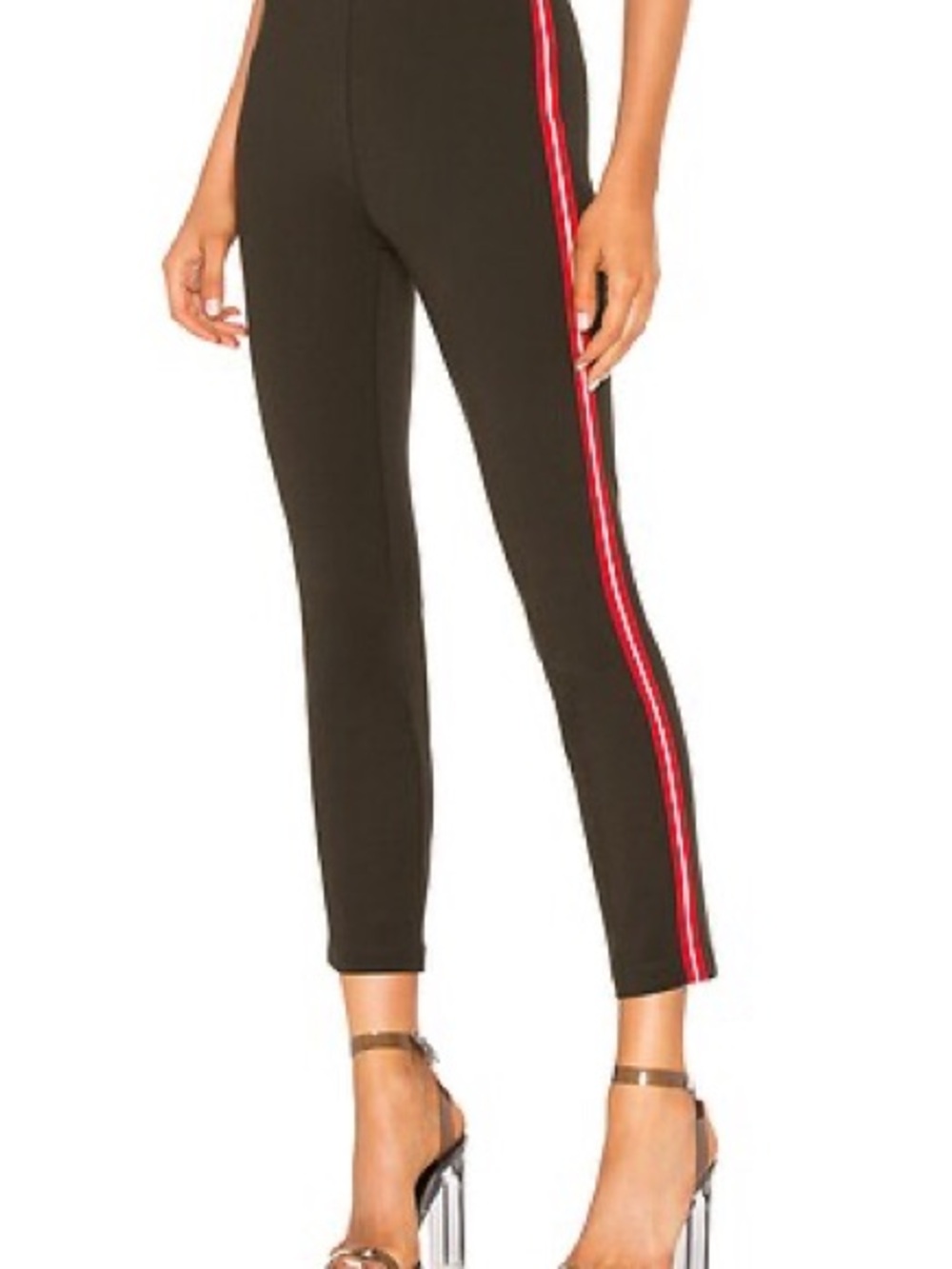 Rag & Bone Simone Ponte Crop Pant Dark Green with Red Stripe Size 2